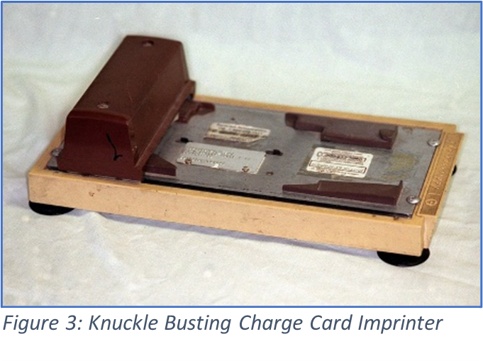 knuckle busting charge card imprinter